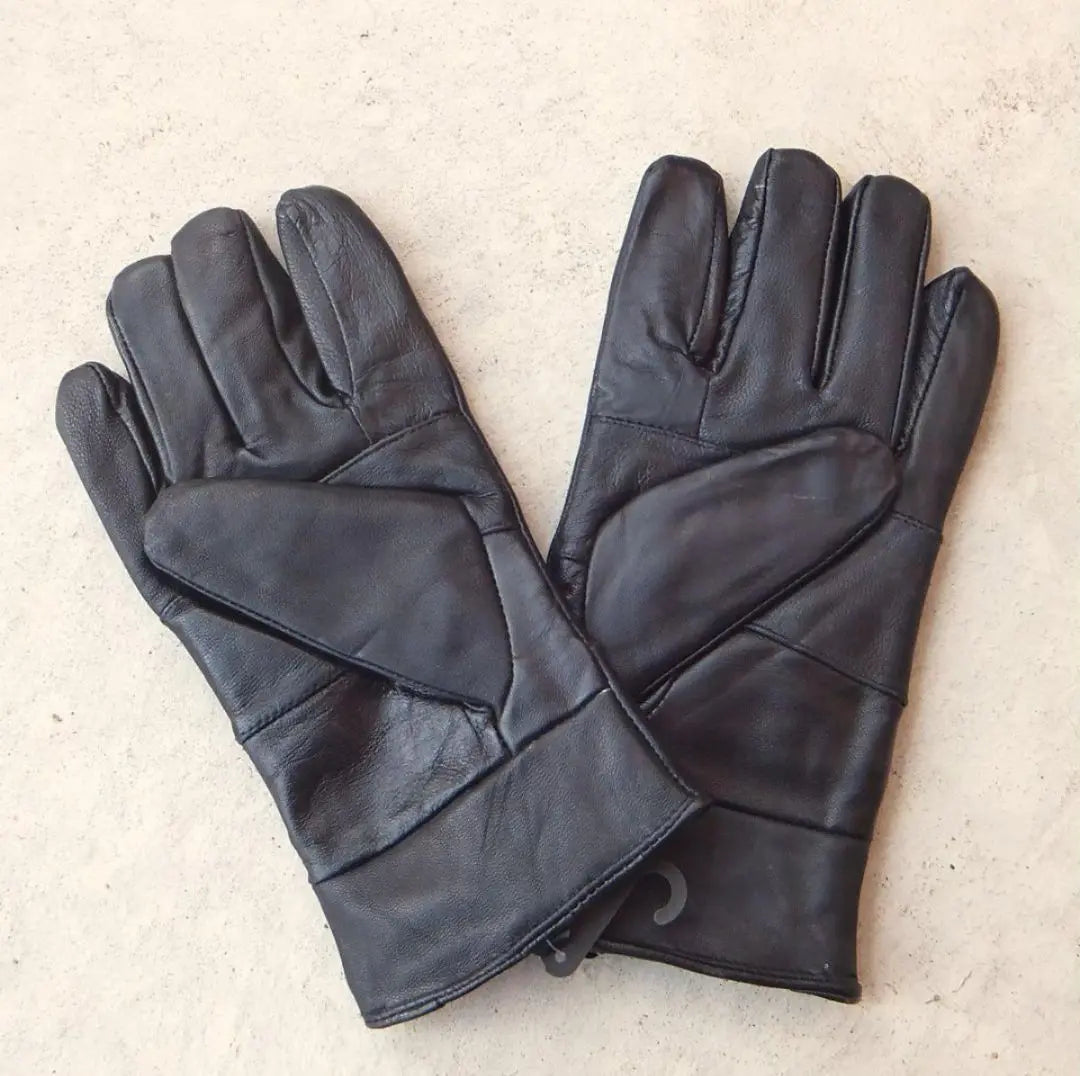 ●Nuevo [Acolchado] Guantes de piel de cordero (piel de oveja) [L] Guantes de cuero Negro Negro