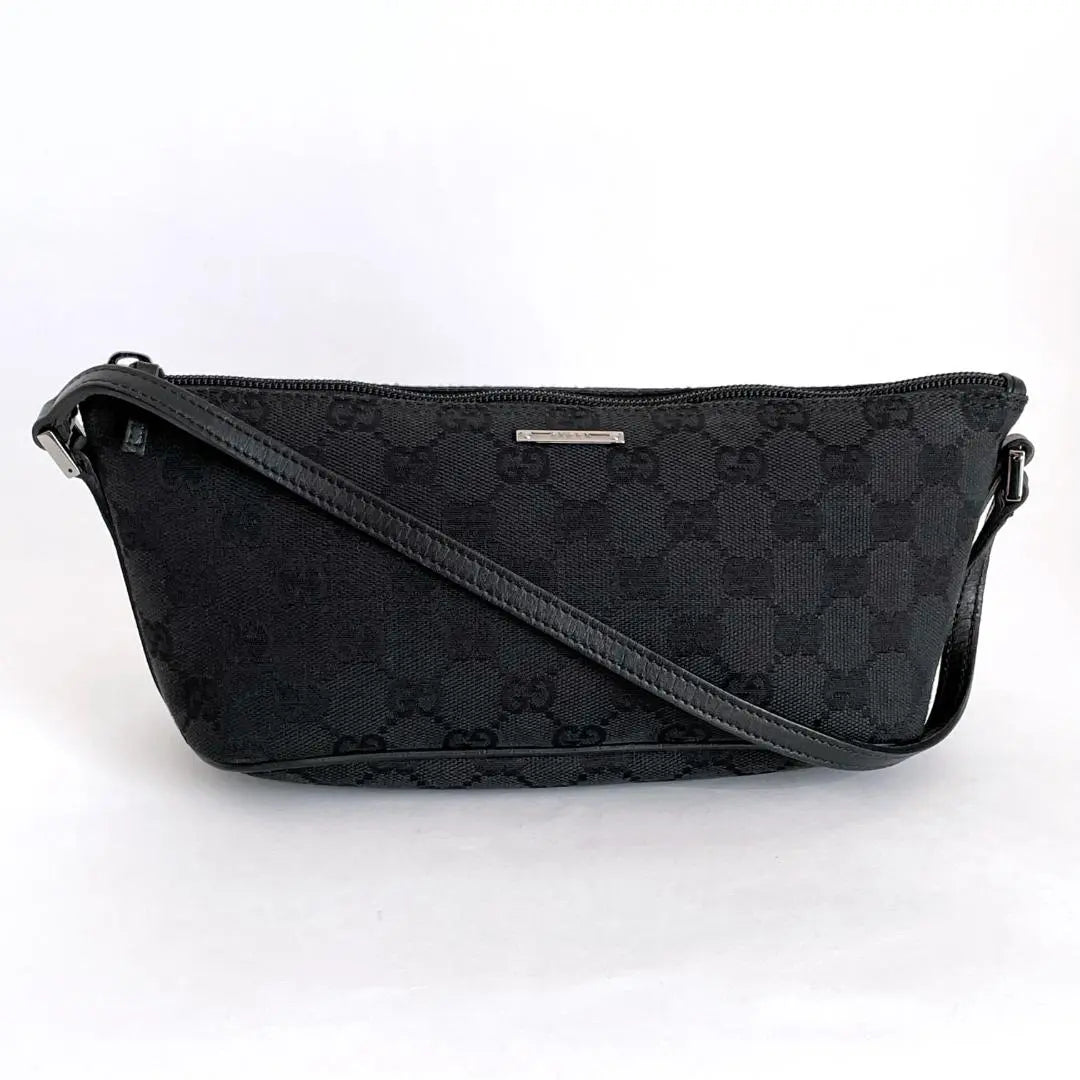 GUCCI Estuche para accesorios de lona Gucci GG Estuche para maquillaje Bolso negro | GUCCI グッチ GGキャンバス アクセサリーポーチ 化粧ポーチ 黒 バッグ