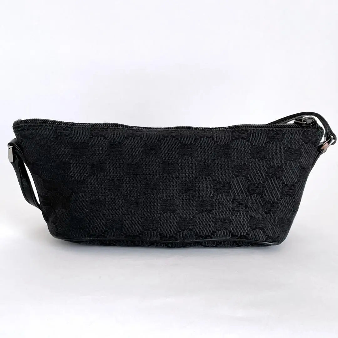 GUCCI Estuche para accesorios de lona Gucci GG Estuche para maquillaje Bolso negro | GUCCI グッチ GGキャンバス アクセサリーポーチ 化粧ポーチ 黒 バッグ