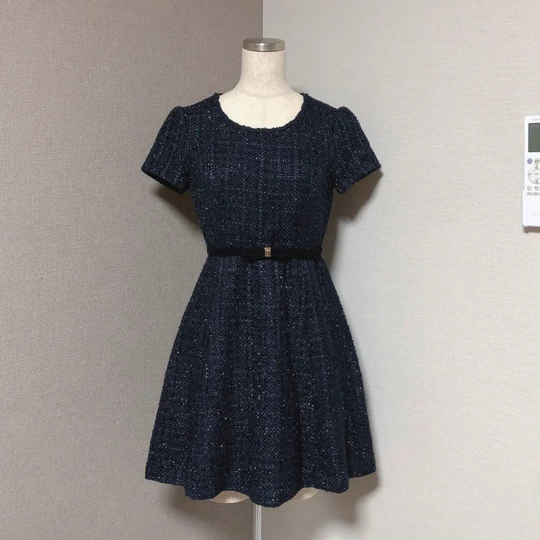 Rest Rose AMIE Tweed Dress Ribbon Belt