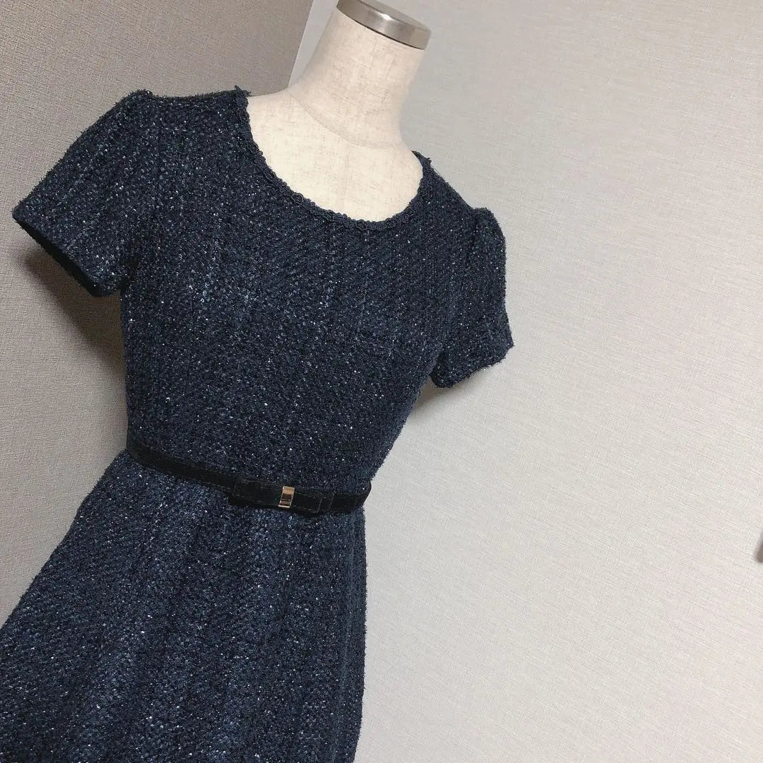 Rest Rose AMIE Tweed Dress Ribbon Belt