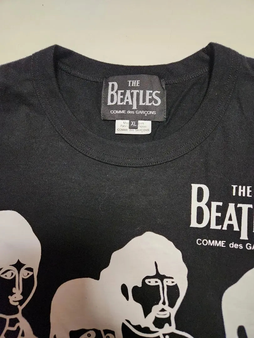 [Beauty] Com de Garson Beatles T -shirt Short Sleeve Black XL | 【美品】コム・デ・ギャルソン　ビートルズ　Tシャツ　半袖　黒　XL