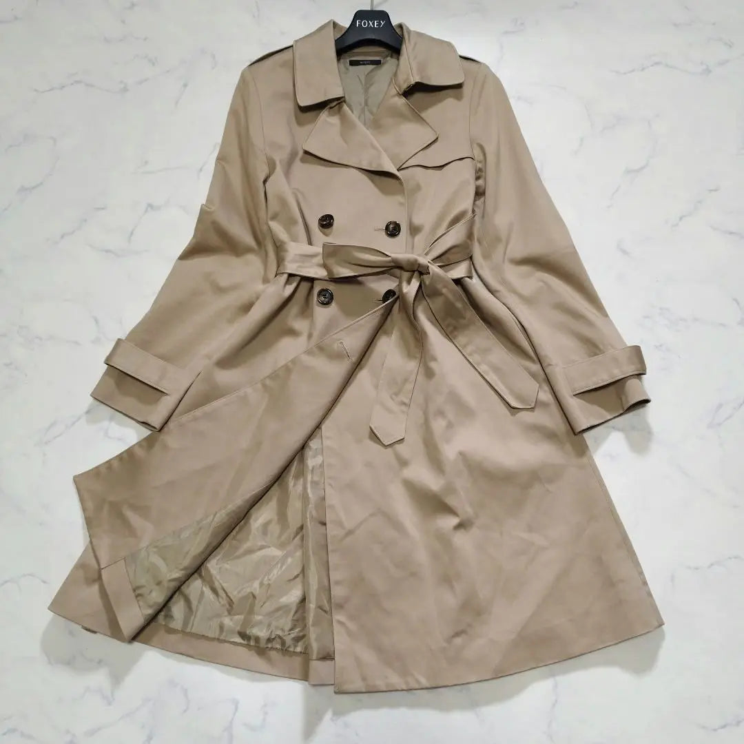 Gabardina larga Rosso de Urban Research con cinturón beige M Fabricada en Japón