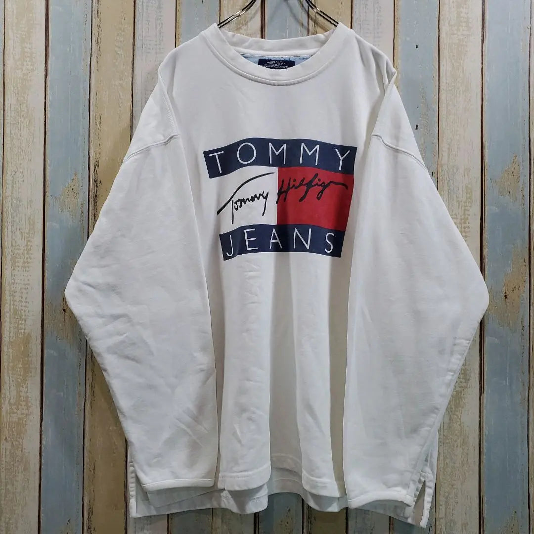 111☆Tommy Jeans☆Sweatshirt☆90s☆Made in USA☆Logo tag