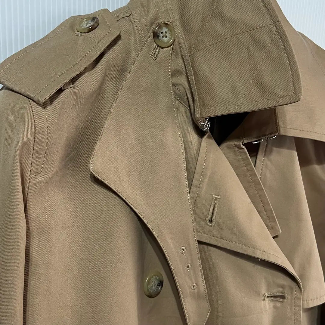 New ❤️ Ralph Lauren Short Double Breasted Twill Trench Coat ML