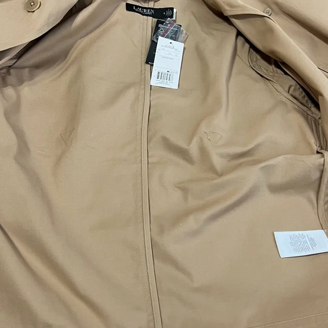 New ❤️ Ralph Lauren Short Double Breasted Twill Trench Coat ML