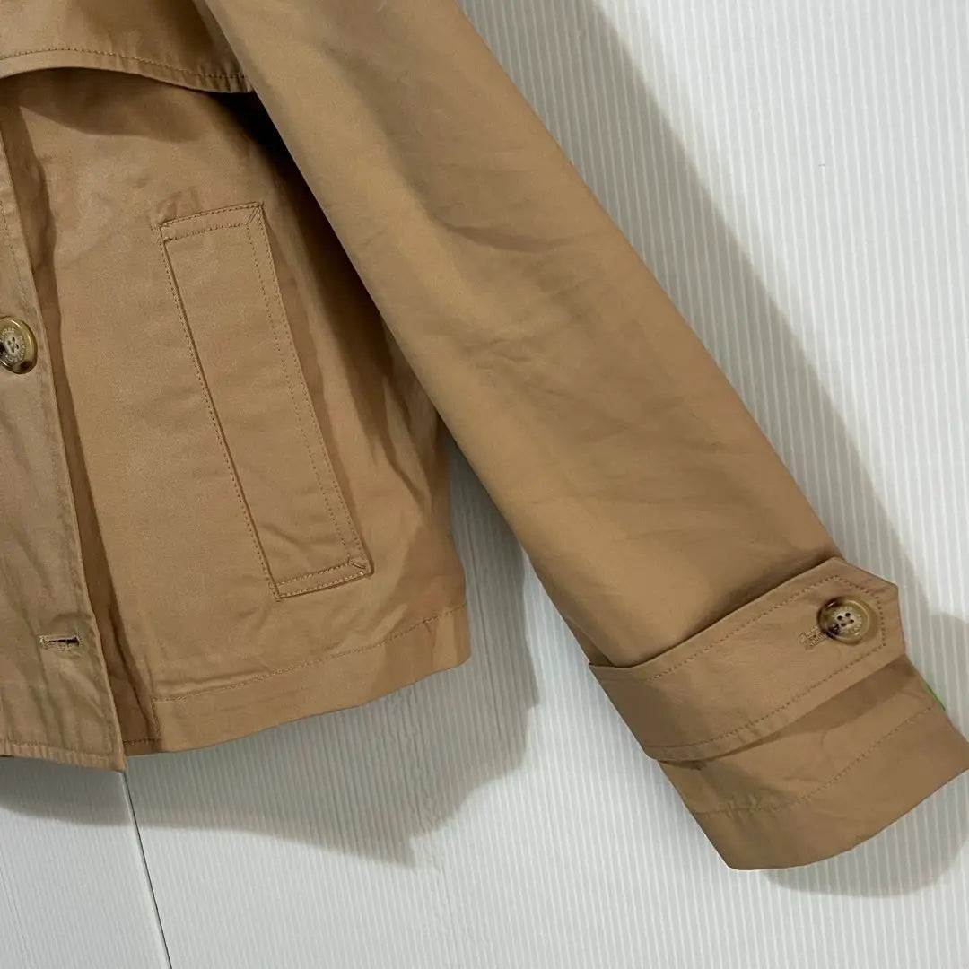 New ❤️ Ralph Lauren Short Double Breasted Twill Trench Coat ML