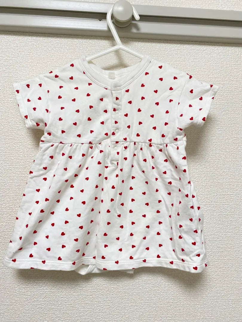 PETIT BATEAU Heart Pattern Short Sleeve Dress 6m