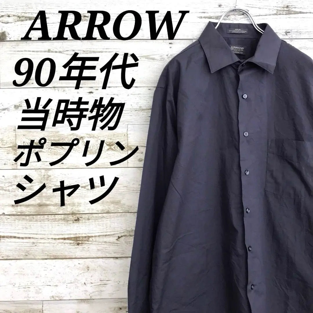 [k8160] USA Vintage Arrow 90s Poplin Long Sleeve Shirt Classic Fit