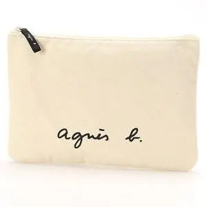 ◉◆New◆◆Agnes B◆GO03-04◆Logo◆Pouch◆Ivory◆Price 4,400 yen