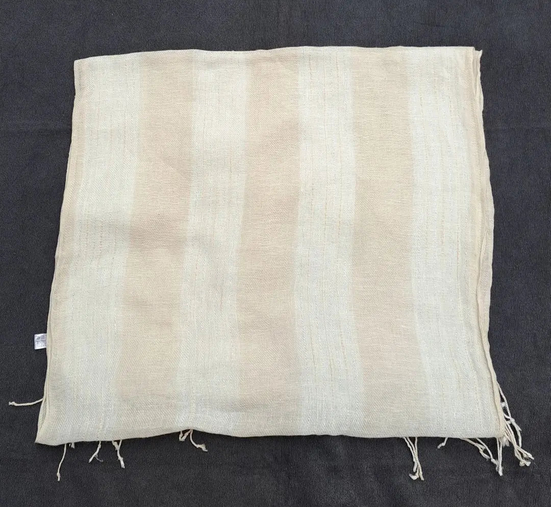 100% linen stole medium size cream striped pattern for women