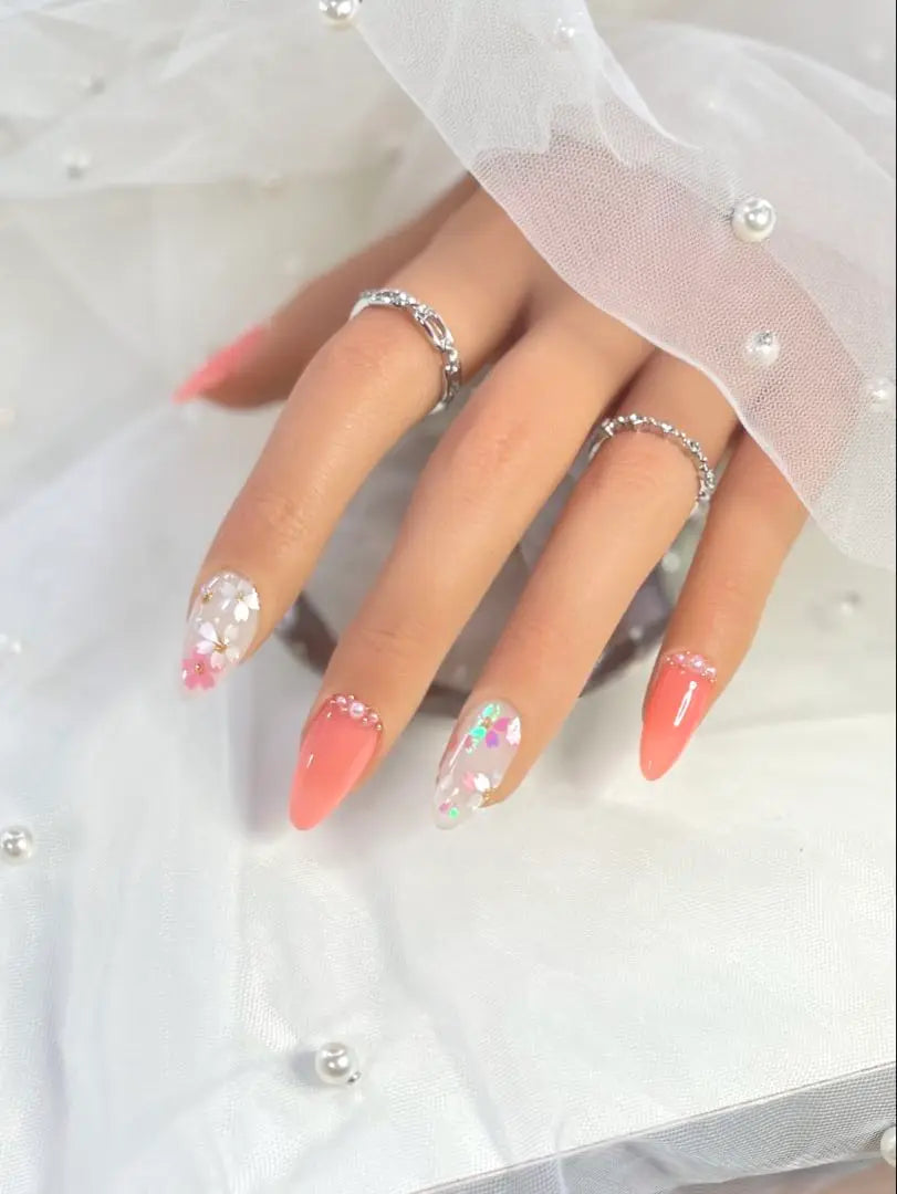 10 custom nail tips Recommended for spring nails, graduation ceremonies and entrance ceremonies! !