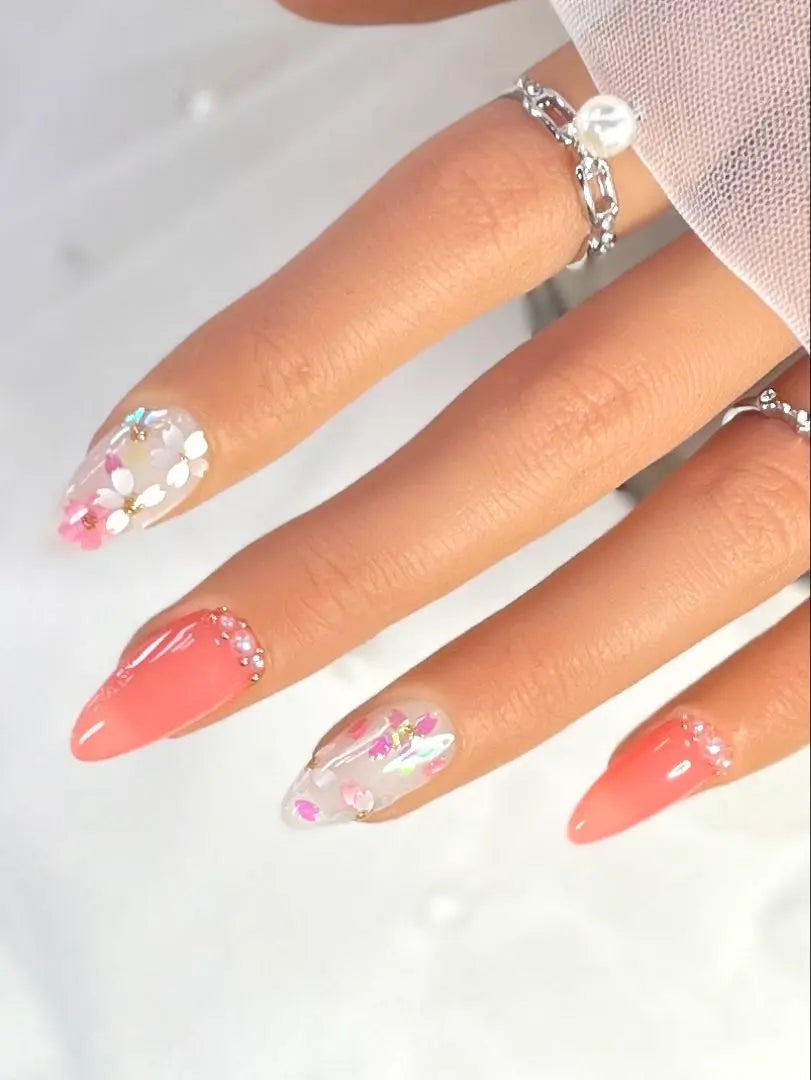 10 custom nail tips Recommended for spring nails, graduation ceremonies and entrance ceremonies! !