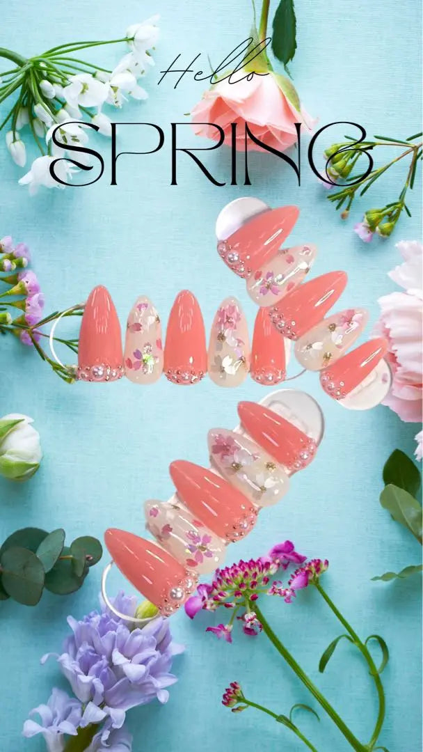 10 custom nail tips Recommended for spring nails, graduation ceremonies and entrance ceremonies! !