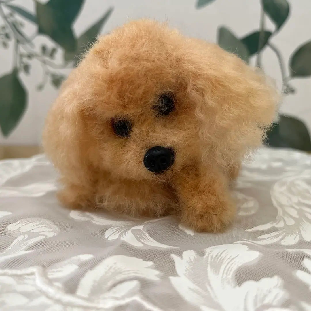 Wool felt toy poodle