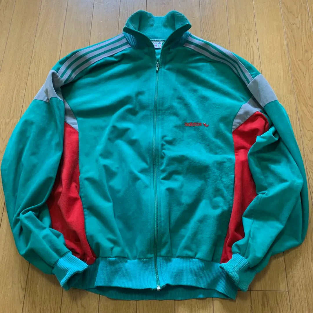 80s French made adidas ventex velour jersey track jacket