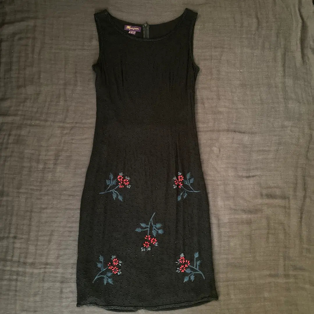 Vestido negro con bordado de cuentas para mujer de Monsoon UK, talla 10 (9 m)