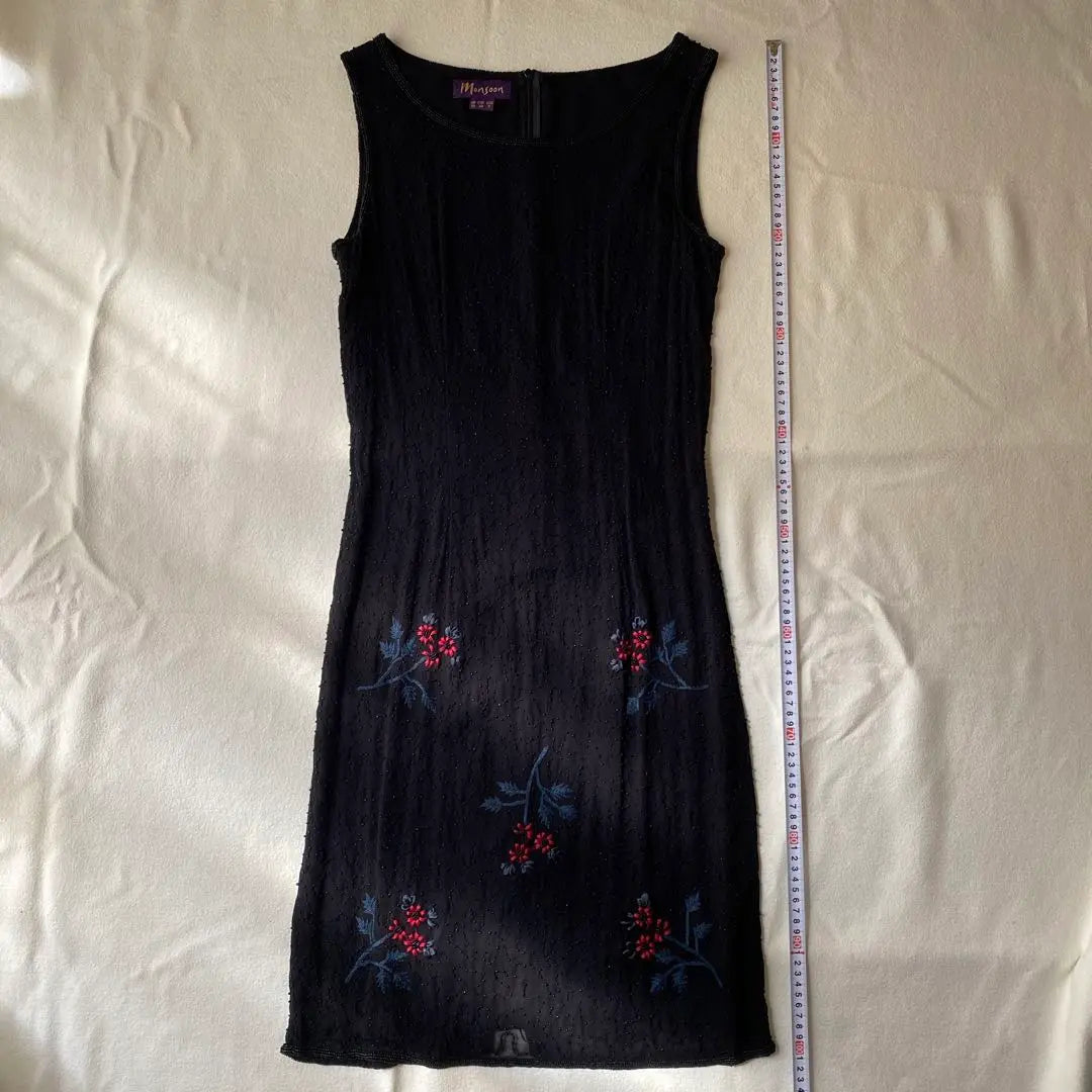 Vestido negro con bordado de cuentas para mujer de Monsoon UK, talla 10 (9 m)