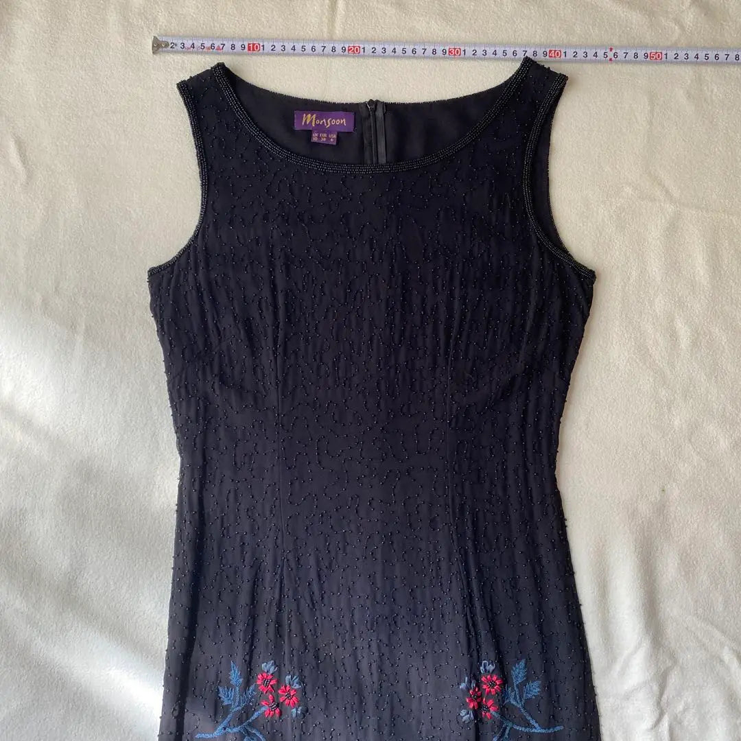 Vestido negro con bordado de cuentas para mujer de Monsoon UK, talla 10 (9 m)