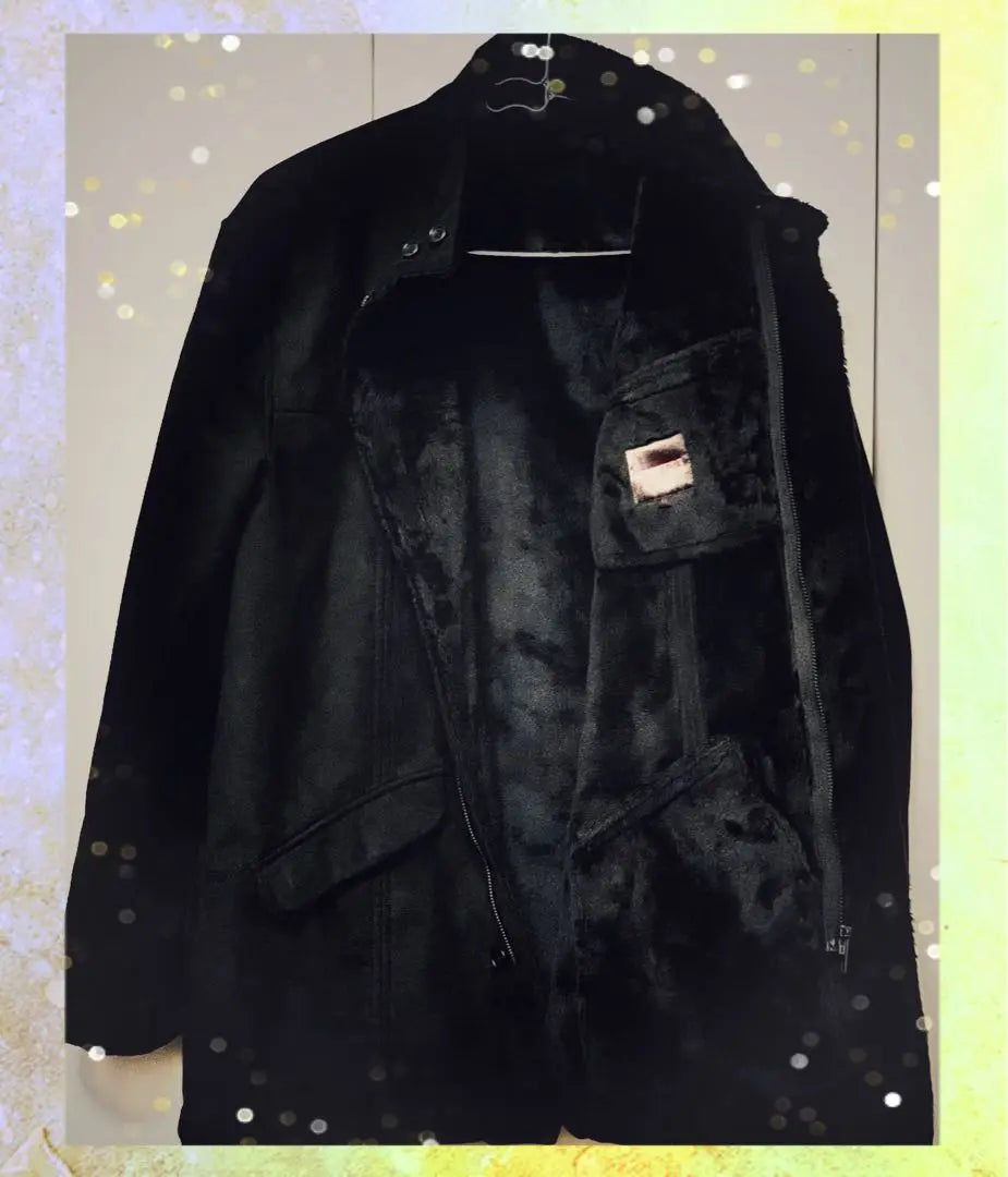 [Like new] Men's coat, black, autumn, winter, spring season, duffle coat