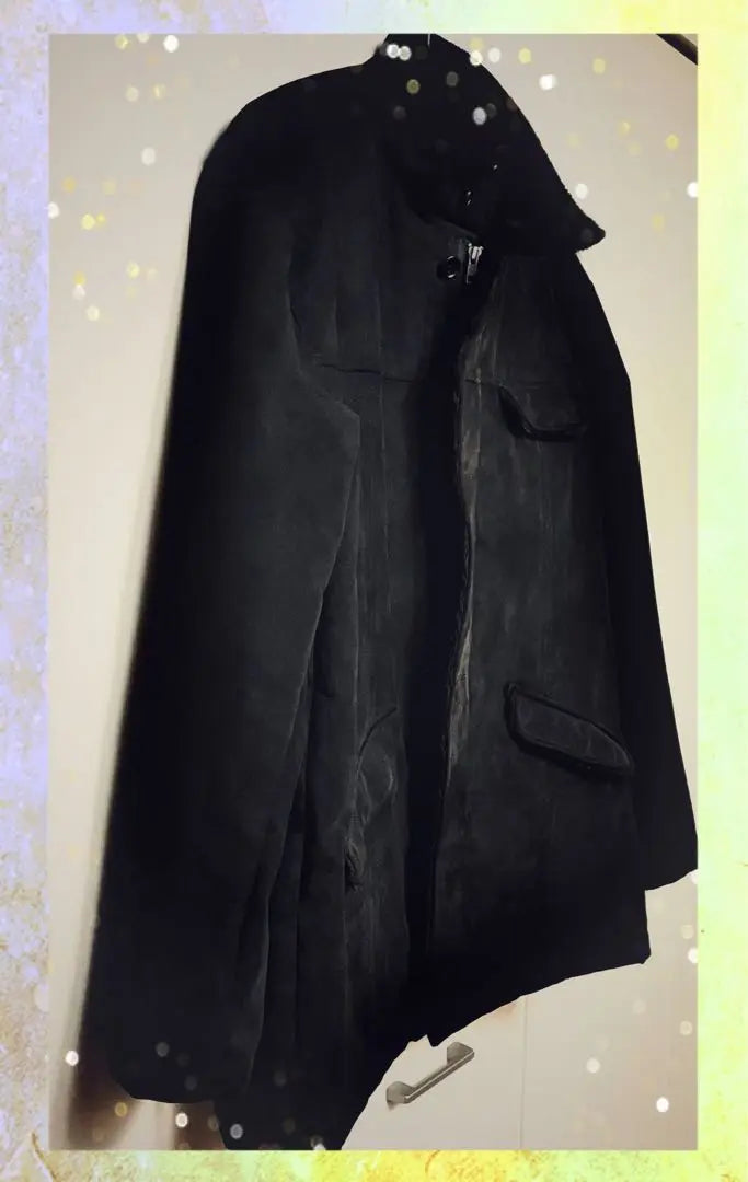 [Like new] Men's coat, black, autumn, winter, spring season, duffle coat