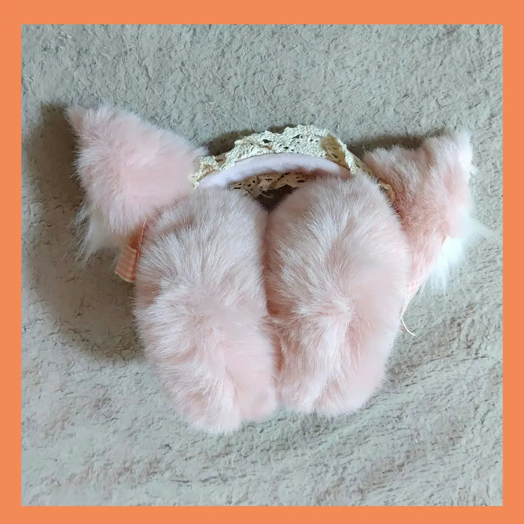 ✨Small face effect✨ Earmuffs Earmuffs Winter Pink White Lace