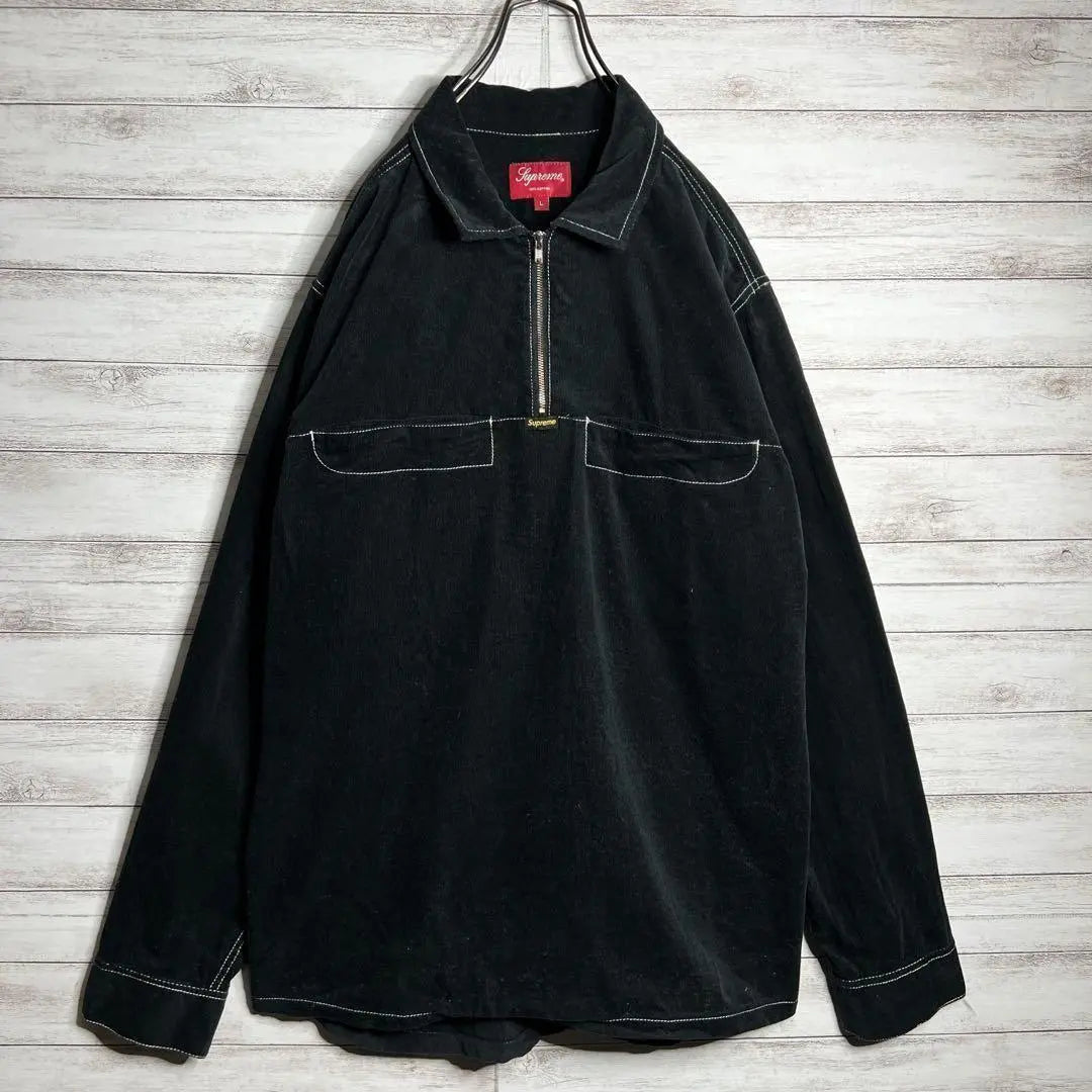 [Difficult to obtain !!] Supreme ✈︎ Half zip long -sleeved shirt pullover