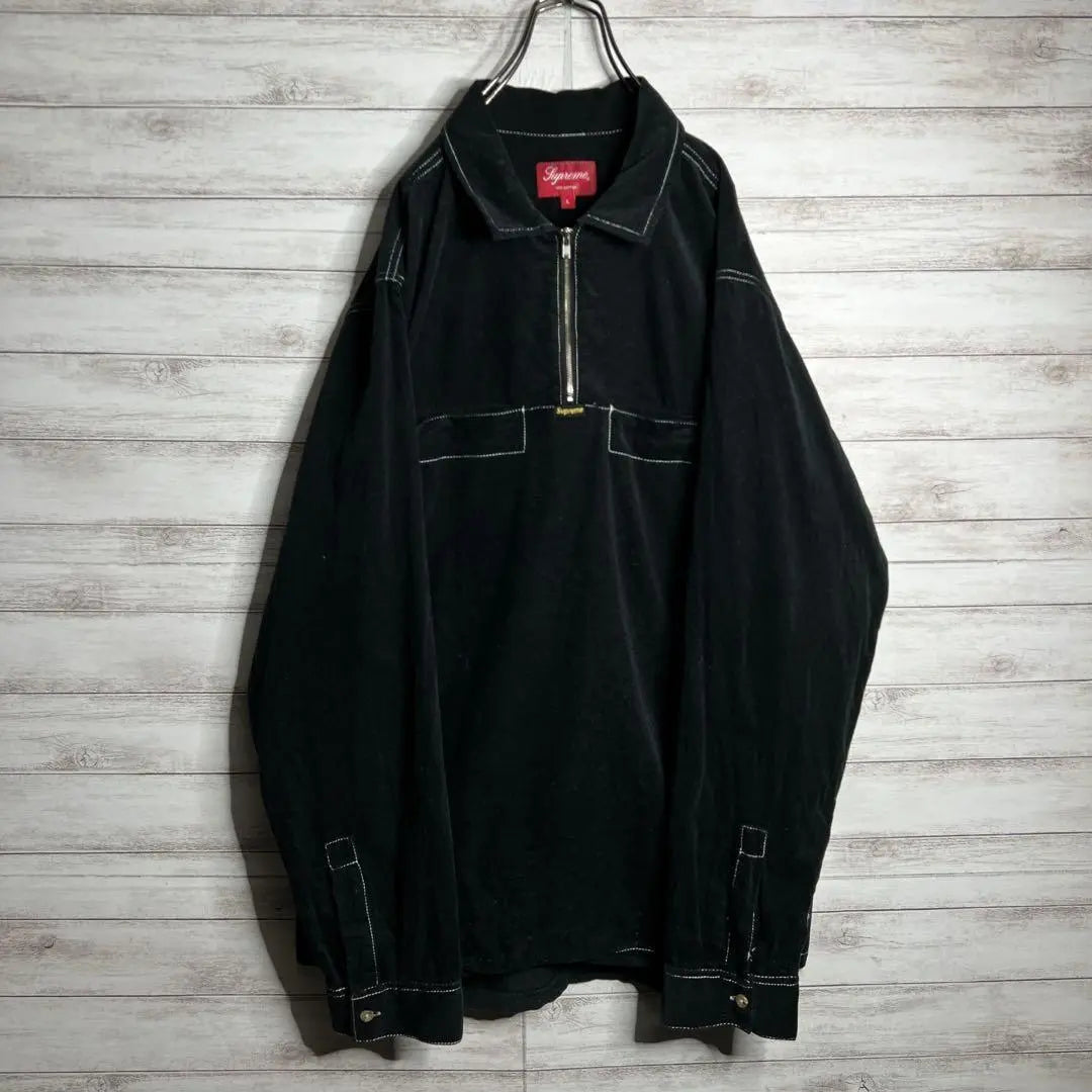 [Difficult to obtain !!] Supreme ✈︎ Half zip long -sleeved shirt pullover