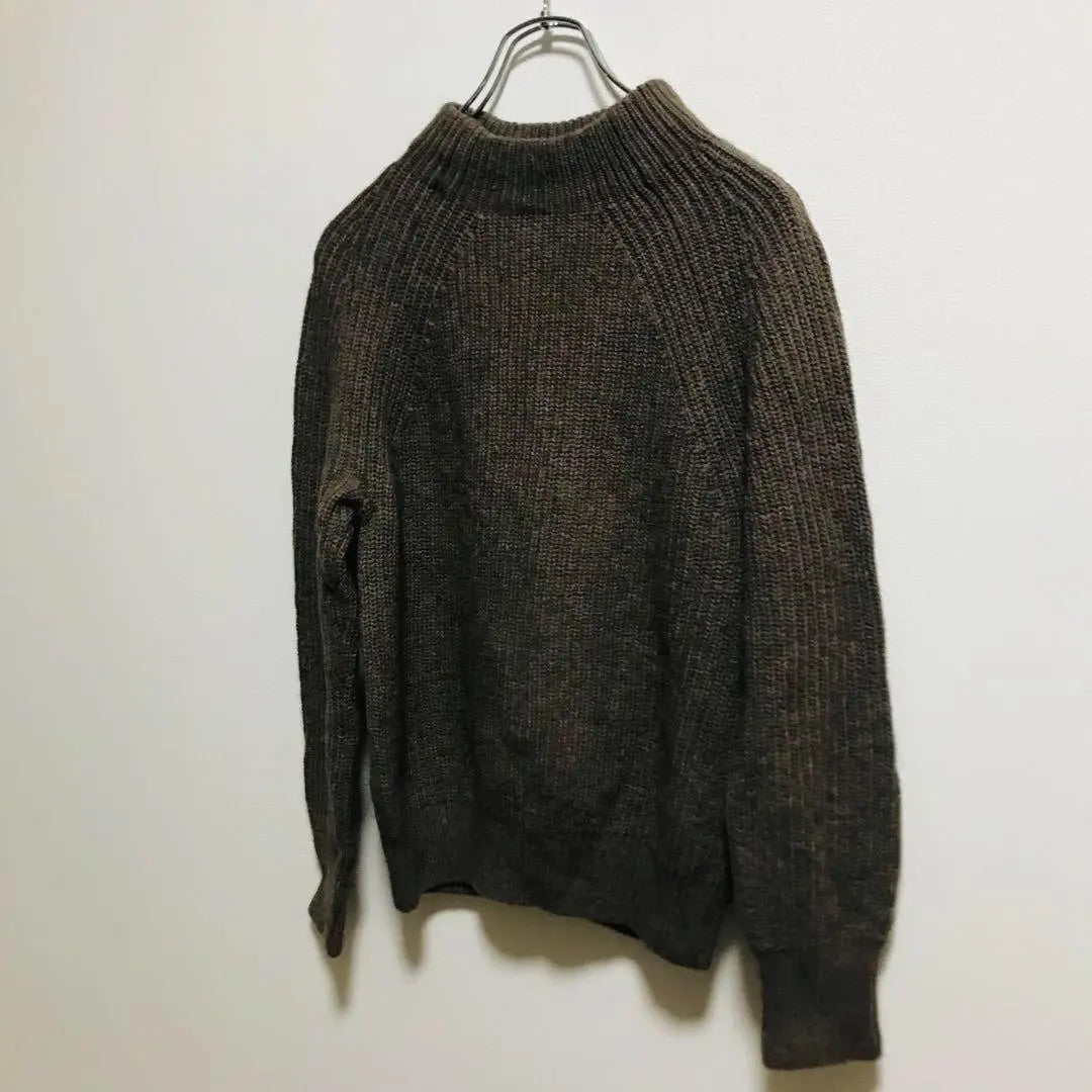 Brown type Ryohin Keikaku bottle neck sweater wool raglan sweater | ブラウン系　良品計画 ボトルネックセーター　ウール　ラグランセーター