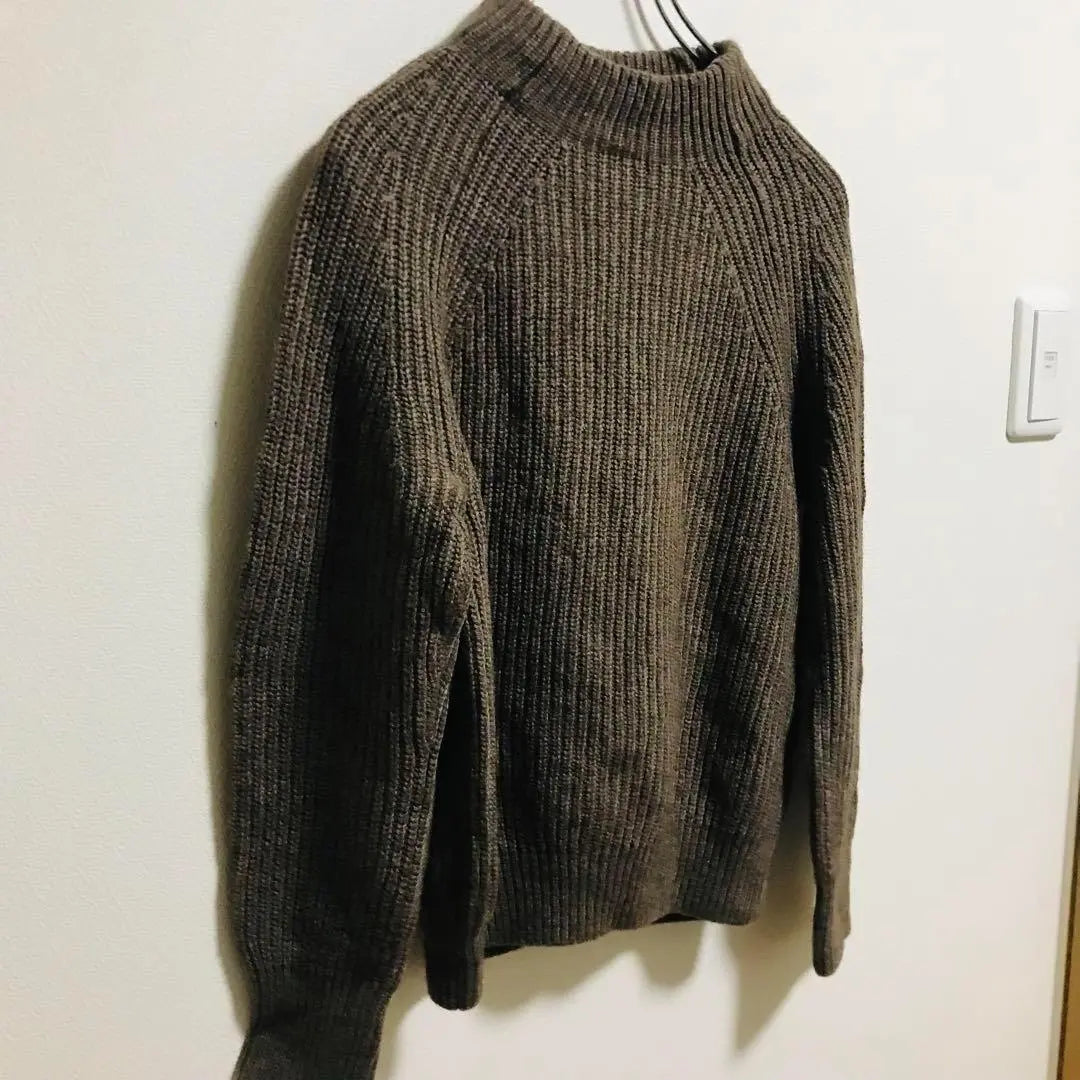 Brown type Ryohin Keikaku bottle neck sweater wool raglan sweater | ブラウン系　良品計画 ボトルネックセーター　ウール　ラグランセーター