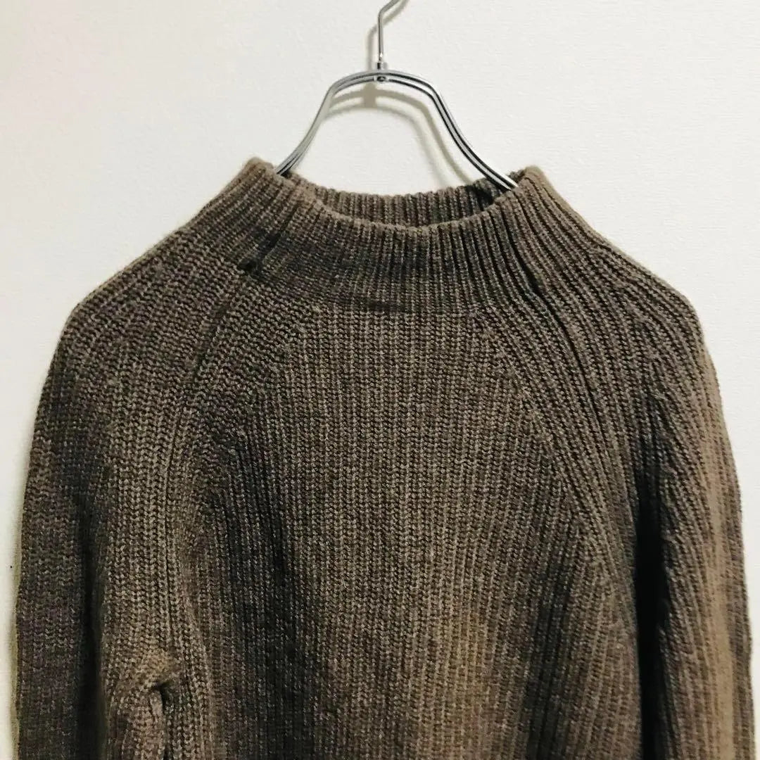 Brown type Ryohin Keikaku bottle neck sweater wool raglan sweater | ブラウン系　良品計画 ボトルネックセーター　ウール　ラグランセーター