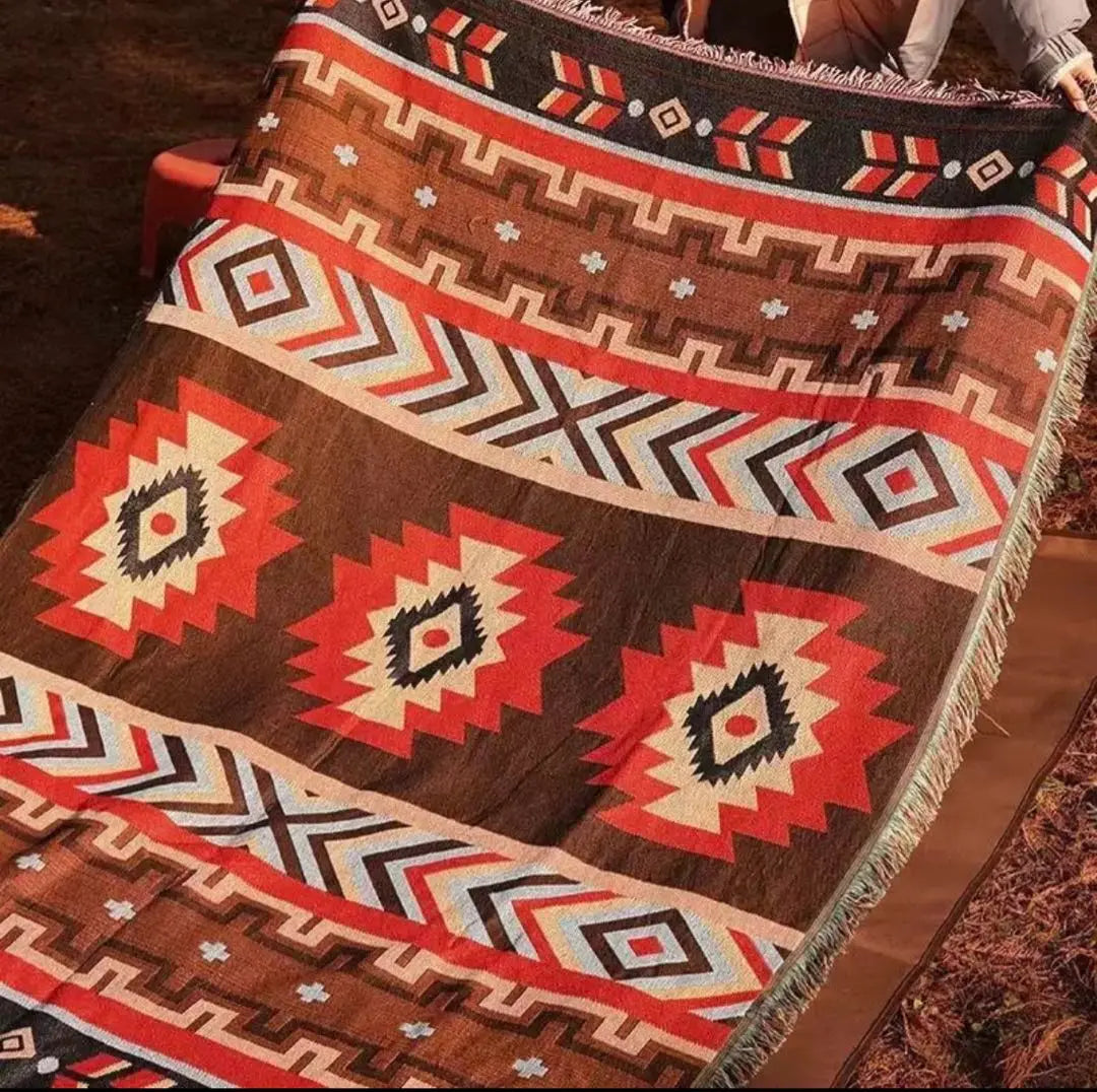 Alfombra Mat Manta Camping Exterior Ortega Kilim Ortega Rojo