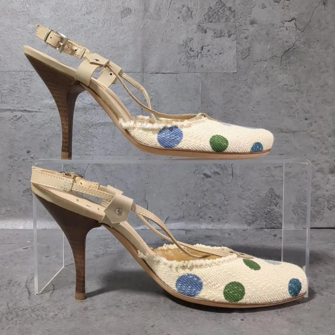 [LOITA] Reita (36 1/2) Polka dot cross strap mules