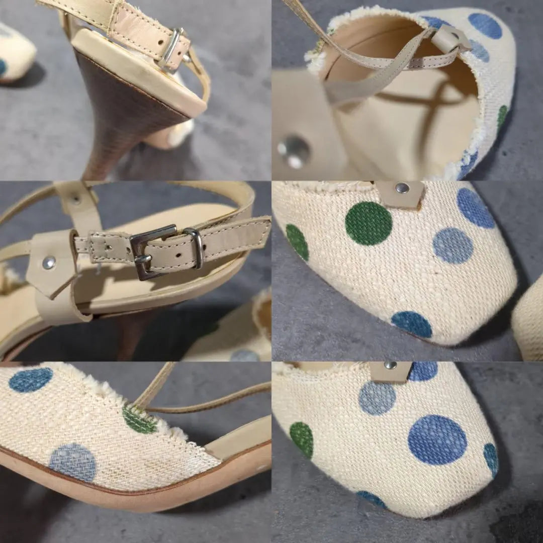 [LOITA] Reita (36 1/2) Polka dot cross strap mules