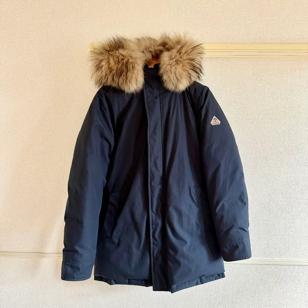 [Very popular] PYRENEX down jacket navy with fur M PYRENEX