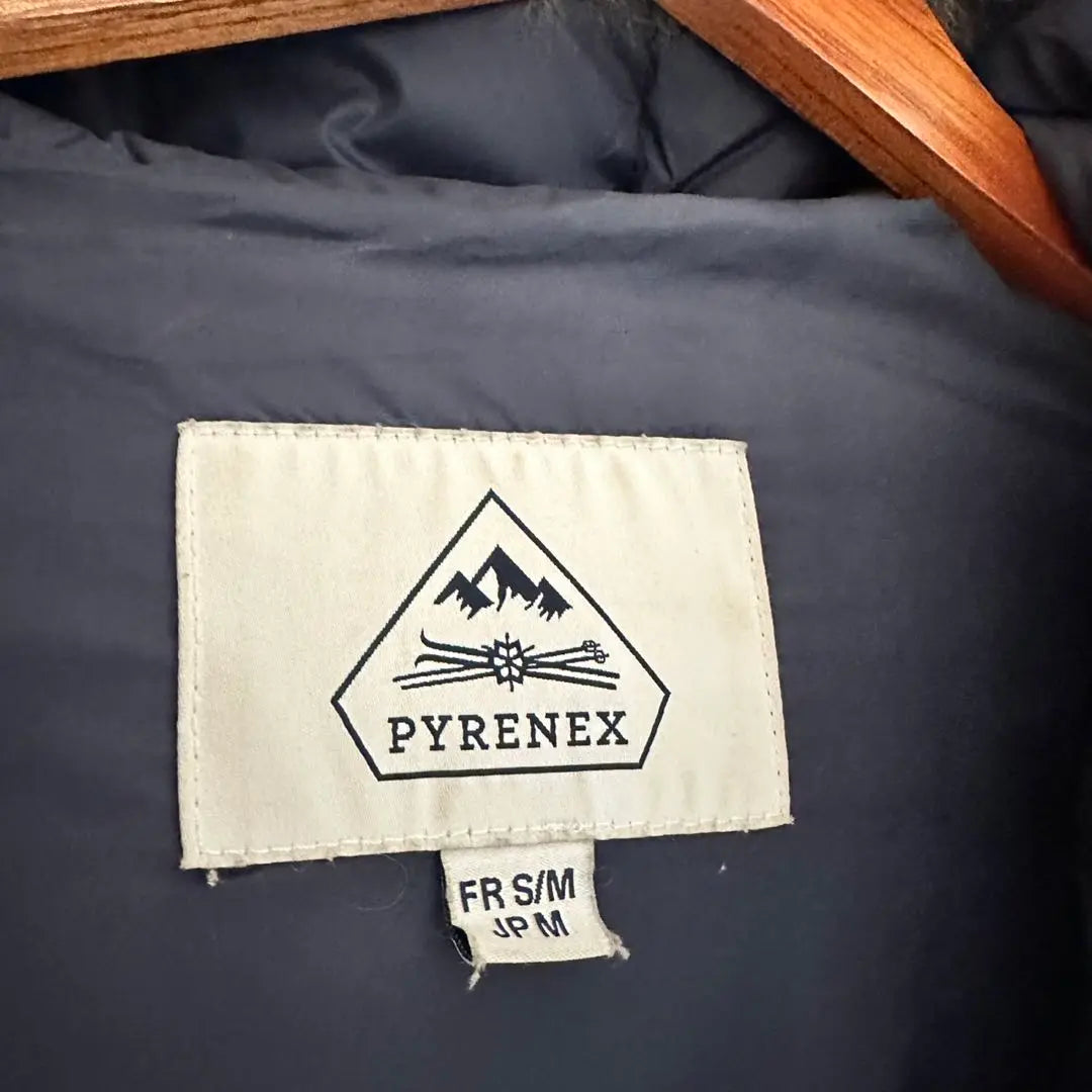 [Very popular] PYRENEX down jacket navy with fur M PYRENEX