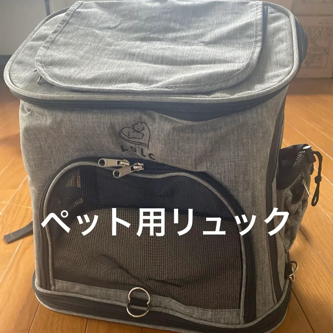 Gray Mesh Window Backpack Pet Carry