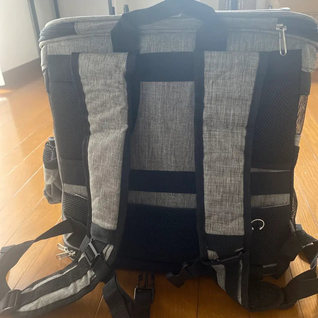 Gray Mesh Window Backpack Pet Carry