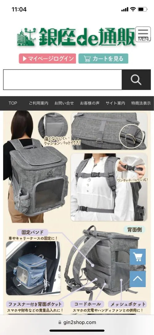 Gray Mesh Window Backpack Pet Carry