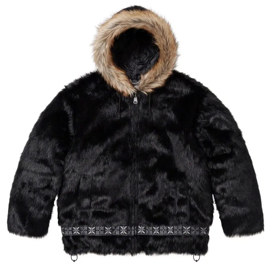 【Excellent Product】SUPREME Faux Fur Parka BLACK L