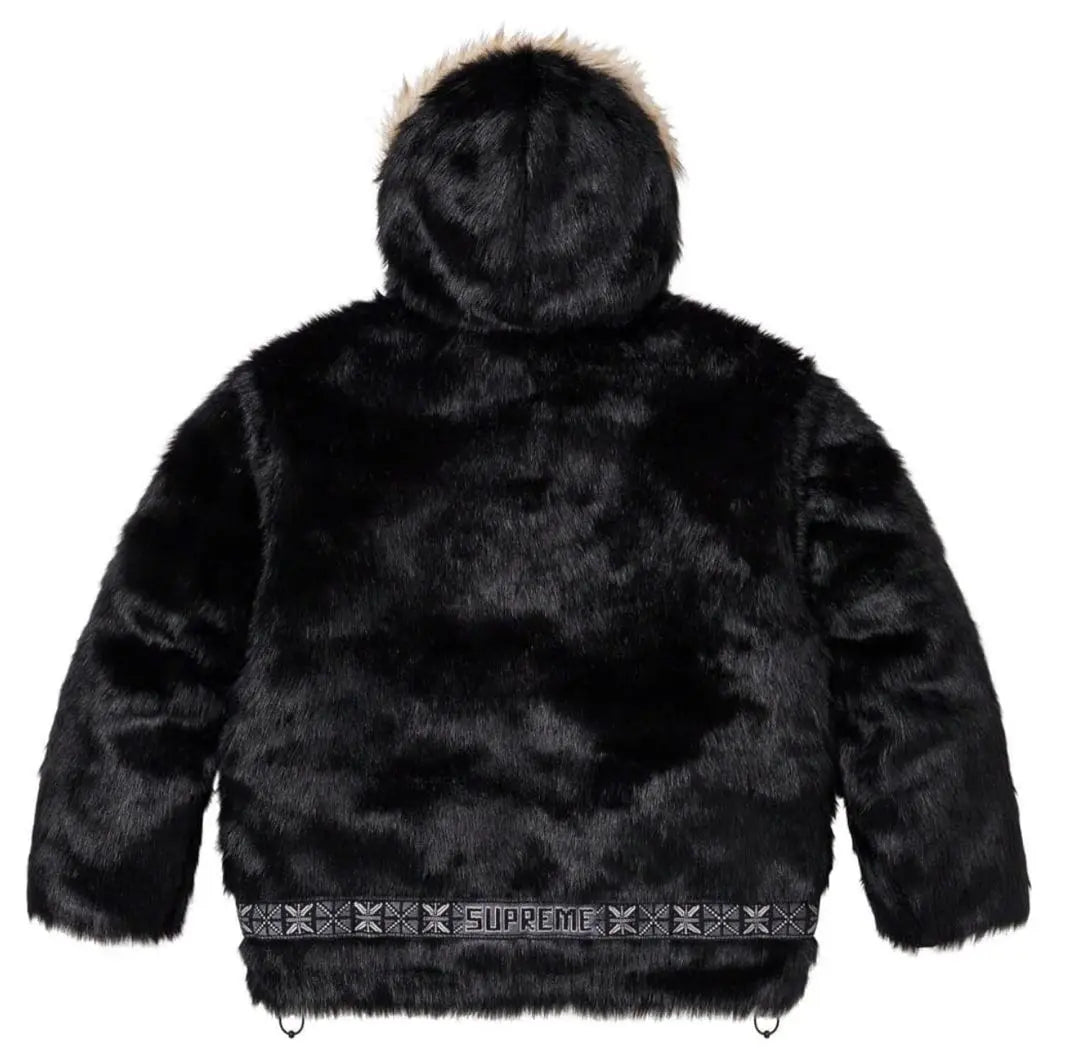 【Excellent Product】SUPREME Faux Fur Parka BLACK L