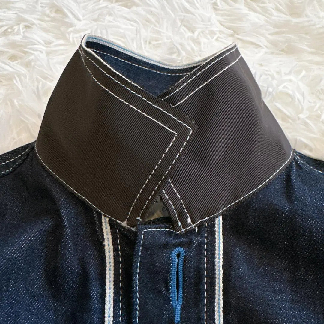 Lanvin on Blue ♡ Chaqueta vaquera G-jacket con botones dorados, longitud corta 36