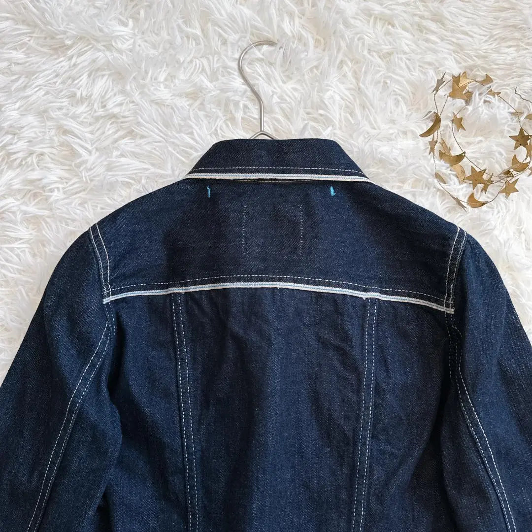 Lanvin on Blue ♡ Denim jacket G-jacket gold button short length 36