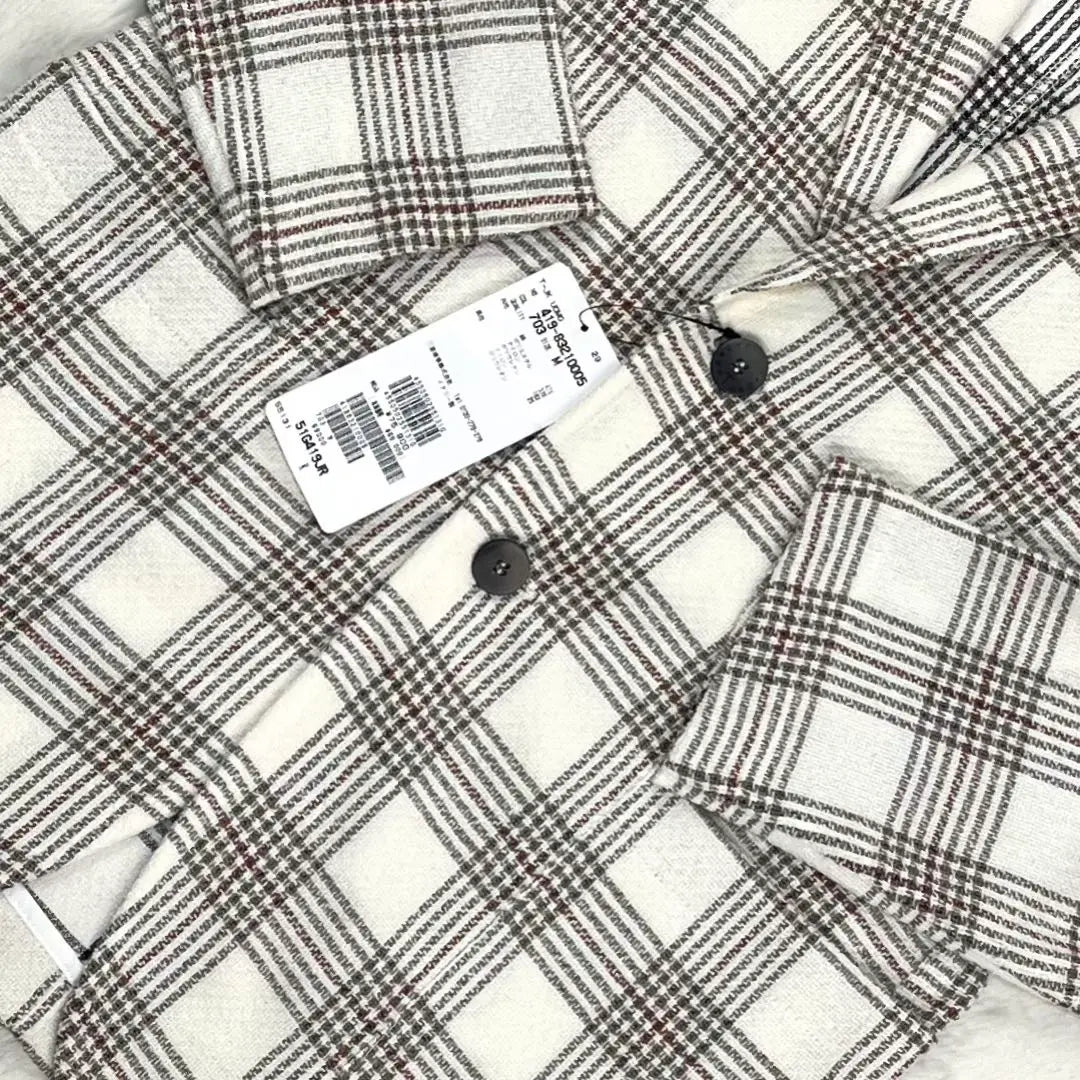 Brand new, unused T-JACKET Glen check pile uncon jacket M