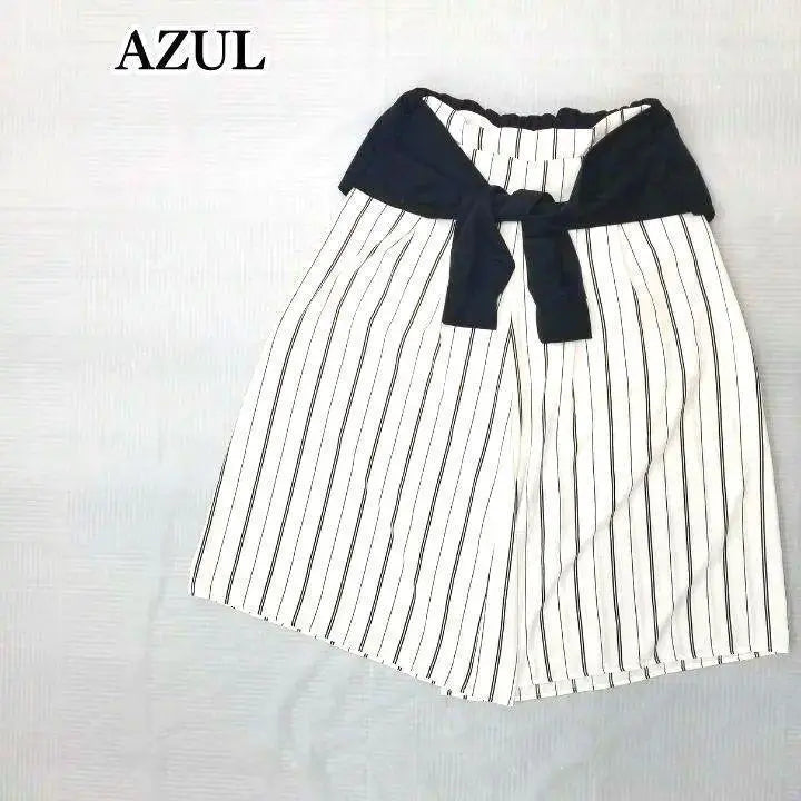 Azul [M] Pantalón Gaucho Adulto Rayado Mujer Hermoso Refrescante