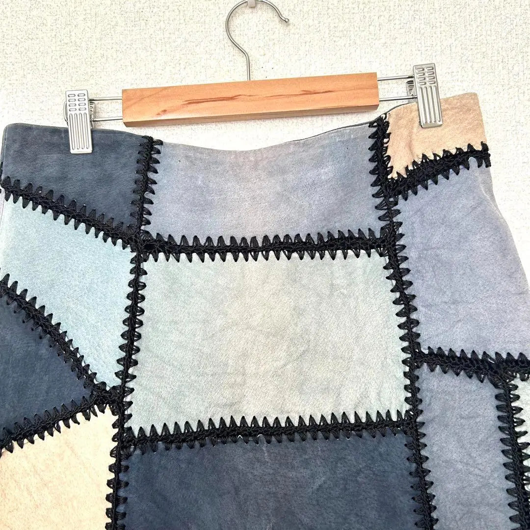 [Zara Woman] M color block design suede patchwork mini skirt