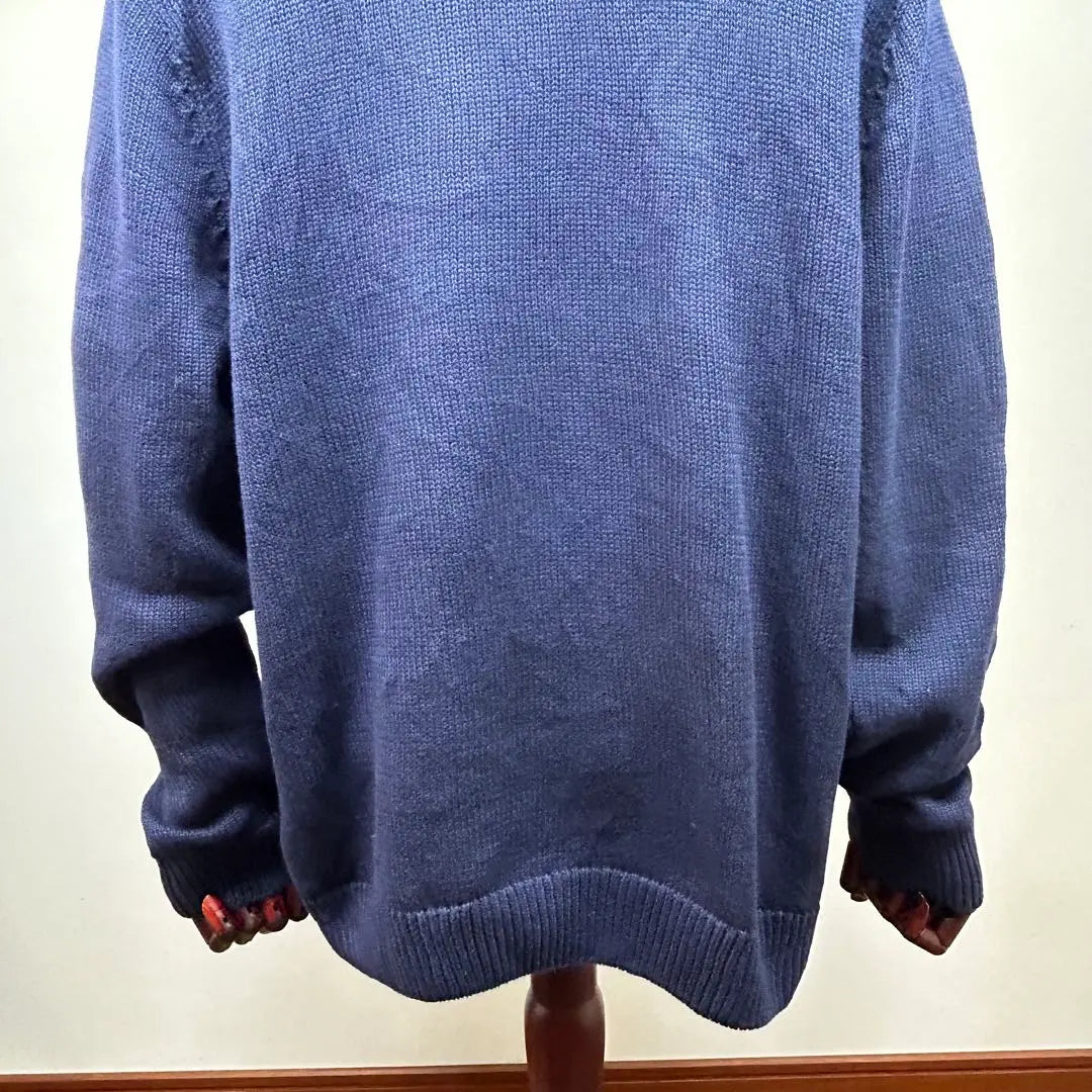 [Good Condition] CHAPS Ralph Lauren One Point Embroidered Logo Sweater Men's L