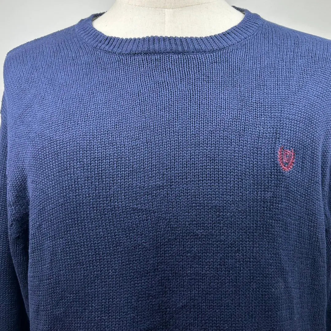 [Good Condition] CHAPS Ralph Lauren One Point Embroidered Logo Sweater Men's L