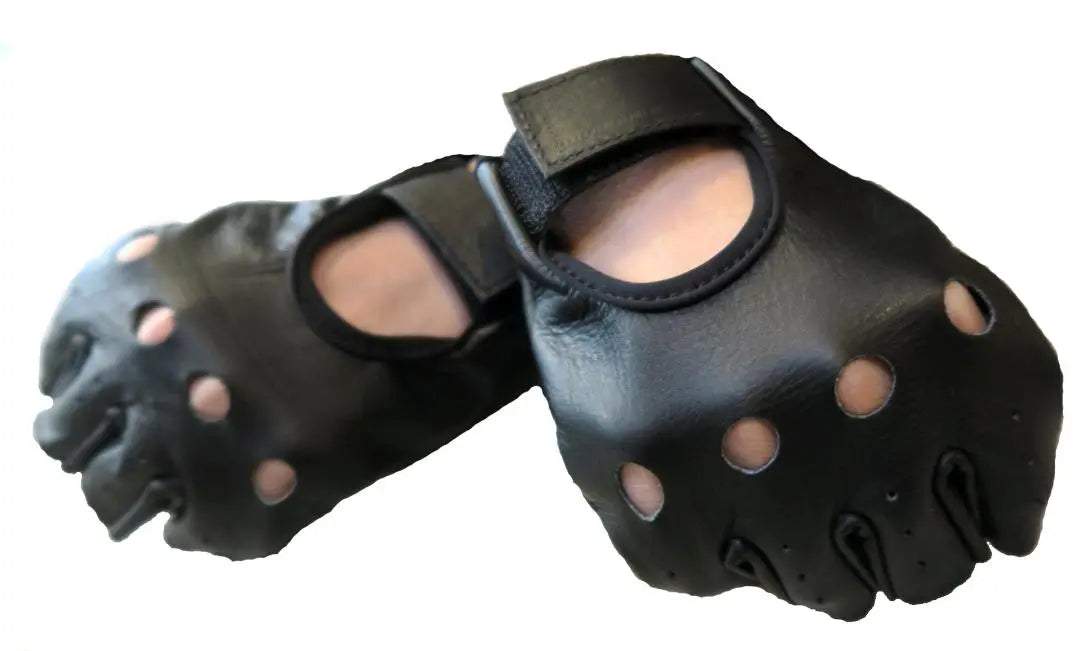 LL Leather Gloves Genuine Leather Cowhide Fingerless Fingerless Punk Rock