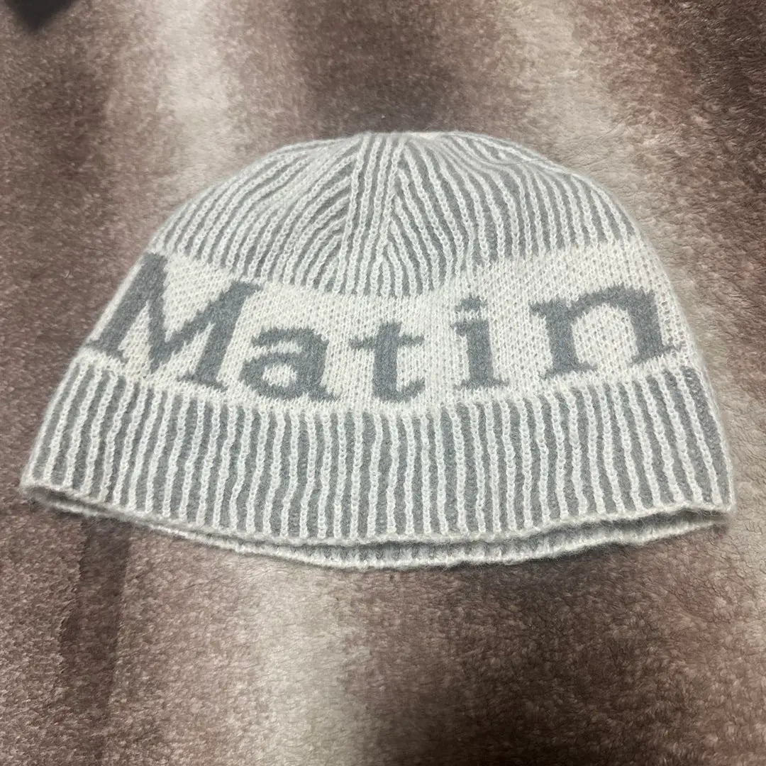 MATIN KIM knit hat gray/white | Matin kim ニット帽 グレー/ホワイト